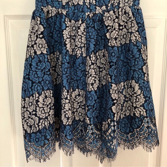 NBD Revolve Daimilee Strapless Blue Lace Dress - Picture 11 of 14